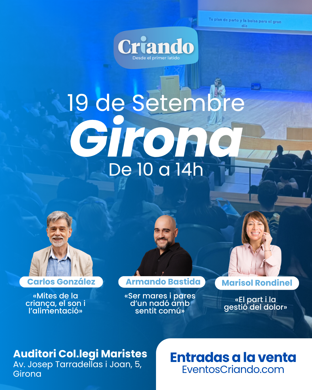 Carlos Gonzalez, Armando Bastida i Marisol Rondinel a Girona